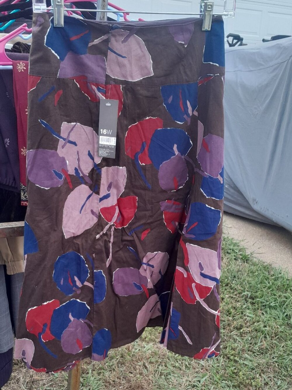 NWT Vintage 2006 Mossimo Target Abstract Floral Midi Skirt 16W Whimsigoth Y2K